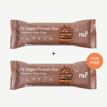 2x nu3 Fit Vegan Protein Bar Cinnamon Choc Crisp